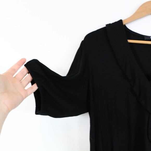 *Badgley Mischka Black Ruffle Blouse - Picture 3 of 6